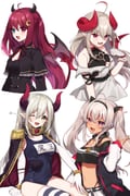 emma_august emma_august_(1st_costume) makaino_ririmu makaino_ririmu_(1st_costume) matsukai_mao matsukai_mao_(1st_costume) yuzuki_roa yuzuki_roa_(1st_costume) (nijisanji) drawn by yamabukiiro