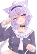 nekomata_okayu nekomata_okayu_(school_uniform) (hololive) drawn by warg_game