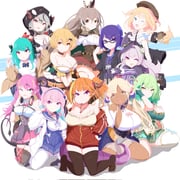 a-chan_(2nd_costume)_(hololive) a-chan_(hololive) bubba_(watson_amelia) ceres_fauna ceres_fauna_(1st_costume) kiryu_coco kiryu_coco_(loungewear) mano_aloe minato_aqua minato_aqua_(sailor) murasaki_shion murasaki_shion_(1st_costume) nanashi_mumei nanashi_mumei_(1st_costume) sakamata_chloe sakamata_chloe_(1st_costume) tsukumo_sana tsukumo_sana_(1st_costume) uruha_rushia uruha_rushia_(school_uniform) watson_amelia watson_amelia_(street_casual) yozora_mel yozora_mel_(1st_costume) (hololive hololive_english) drawn by erikuukun