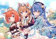 amamiya_kokoro amamiya_kokoro_(1st_costume) eli_conifer eli_conifer_(1st_costume) ratna_petit ratna_petit_(1st_costume) (nijisanji) drawn by ana_(rznuscrf)