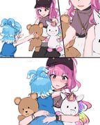 kobo_kanaeru mori_calliope mori_calliope_(streetwear) (hololive hololive_english hololive_indonesia) drawn by fian_f.n