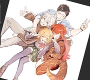 dola_(1st_costume)_(nijisanji) dola_(nijisanji) honma_himawari honma_himawari_(1st_costume) kuzuha_(1st_costume)_(nijisanji) kuzuha_(nijisanji) yashiro_kizuku yashiro_kizuku_(1st_costume) (nijisanji) drawn by jump_(ah0029)