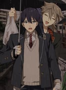 fushimi_gaku fushimi_gaku_(1st_costume) kenmochi_touya kenmochi_touya_(1st_costume) (nijisanji) drawn by matsuhago