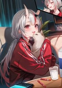 nakiri_ayame nakiri_ayame_(cutie_jersey) poyoyo_(nakiri_ayame) zir_(nakiri_ayame) (hololive) drawn by sa-ya2