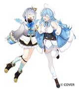 amane_kanata amane_kanata_(1st_costume) yukihana_lamy yukihana_lamy_(1st_costume) (hololive) drawn by gimtaro