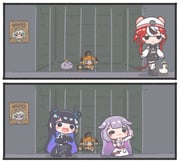 cecilia_immergreen cecilia_immergreen_(1st_costume) gigi_murin gigi_murin_(1st_costume) grem_(gigi_murin) hakos_baelz hakos_baelz_(steel_rose) koseki_bijou koseki_bijou_(1st_costume) nerissa_ravencroft nerissa_ravencroft_(1st_costume) oozora_subaru pebble_(koseki_bijou) subaru_duck (hololive hololive_english) drawn by mpien