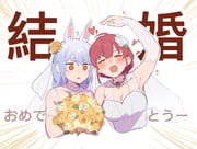 houshou_marine usada_pekora (hololive) drawn by rddumpling