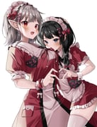 elu_(8th_costume)_(nijisanji) elu_(nijisanji) tsukino_mito tsukino_mito_(maid) (nijisanji) drawn by ia_1928