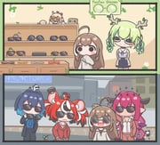 bloom_(irys) boros_(ouro_kronii) ceres_fauna ceres_fauna_(jirai_kei) friend_(nanashi_mumei) gloom_(irys) hakos_baelz hootsie_(nanashi_mumei) irys_(hololive) irys_(irys_2.0)_(hololive) kaniko_(tsukumo_sana) mr._squeaks_(hakos_baelz) nanashi_mumei nanashi_mumei_(casual) ouro_kronii ouro_kronii_(4th_costume) sanallite_(tsukumo_sana) sapling_(ceres_fauna) tsukumo_sana tsukumo_sana_(1st_costume) usaslug_(tsukumo_sana) (hololive hololive_english) drawn by mpien