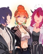 irys_(hololive) ninomae_ina'nis takanashi_kiara (hololive hololive_english) drawn by hyurisaki