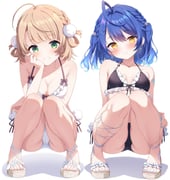 amamiya_kokoro amamiya_kokoro_(7th_costume) shigure_ui_(vtuber) (indie_virtual_youtuber nijisanji) drawn by kurono_yuzuko