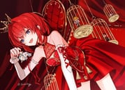 alice_(alice_in_wonderland) ange_katrina belmond_banderas belmond_banderas_(1st_costume) kuzuha_(1st_costume)_(nijisanji) kuzuha_(nijisanji) lize_helesta queen_of_hearts_(alice_in_wonderland) usami_rito usami_rito_(1st_costume) (alice's_adventures_in_wonderland nijisanji) drawn by aubrey_(kyarairo)