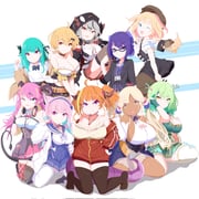 a-chan_(2nd_costume)_(hololive) a-chan_(hololive) bubba_(watson_amelia) ceres_fauna ceres_fauna_(1st_costume) kiryu_coco mano_aloe minato_aqua minato_aqua_(sailor) sakamata_chloe sakamata_chloe_(1st_costume) tsukumo_sana tsukumo_sana_(1st_costume) uruha_rushia uruha_rushia_(school_uniform) watson_amelia yozora_mel yozora_mel_(1st_costume) (hololive hololive_english) drawn by erikuukun