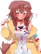 inugami_korone inugami_korone_(1st_costume) (hololive) drawn by tepenchi