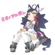 mihono_bourbon_(mb-19890425)_(umamusume) mihono_bourbon_(umamusume) ookami_mio (hololive umamusume) drawn by kaerun