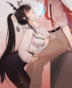 elizabeth_rose_bloodflame nerissa_ravencroft nerissa_ravencroft_(casual) (hololive hololive_english) drawn by elisbian