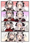 murasaki_shion murasaki_shion_(gothic_lolita) sakamata_chloe sakamata_chloe_(jirai_kei) (hololive) drawn by tukumoya099