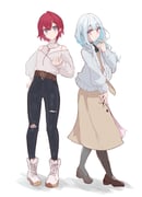 ange_katrina ange_katrina_(casual) lize_helesta lize_helesta_(5th_costume) (nijisanji) drawn by nishiki_yuno