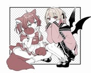 akami_karubi makaino_ririmu makaino_ririmu_(4th_costume) (crazy_raccoon nijisanji) drawn by harukotaro