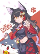 miofa_(ookami_mio) ookami_mio ookami_mio_(1st_costume) (hololive) drawn by derorean1212