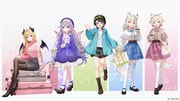 fuwawa_abyssgard geow_(koseki_bijou) koseki_bijou mococo_abyssgard oozora_subaru subaru_duck yuzuki_choco (hololive hololive_english) drawn by momoshiki_tsubaki