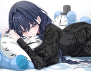 kronie_(ouro_kronii) ouro_kronii ouro_kronii_(maid) (hololive hololive_english) drawn by mogu_(au1127)