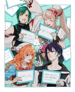 elu_(1st_costume)_(nijisanji) elu_(nijisanji) mayuzumi_kai mayuzumi_kai_(1st_costume) otogibara_era otogibara_era_(1st_costume) ryuushen ryuushen_(3rd_costume) (nijisanji) drawn by atheko