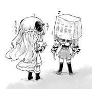 akai_haato akai_haato_(1st_costume) shiranui_flare shirogane_noel tsunomaki_watame tsunomaki_watame_(1st_costume) (hololive hololive_alternative) drawn by yohane