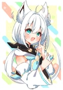 shirakami_fubuki shirakami_fubuki_(1st_costume) (hololive) drawn by kamimura_hiiro