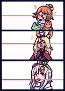 airani_iofifteen chonkers_(takanashi_kiara) omaru_polka smoothie_(takanashi_kiara) takanashi_kiara (hololive hololive_english hololive_indonesia) drawn by bunbbun