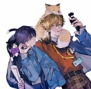 fushimi_gaku kenmochi_touya (nijisanji) drawn by tsuta1218