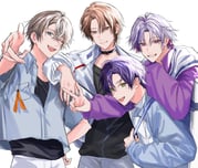 fuwa_minato fuwa_minato_(8th_costume) kagami_hayato kagami_hayato_(8th_costume) kaida_haru kaida_haru_(8th_costume) kenmochi_touya kenmochi_touya_(13th_costume) (nijisanji) drawn by en_(e898n)