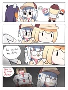 gawr_gura gawr_gura_(1st_costume) mori_calliope mori_calliope_(1st_costume) ninomae_ina'nis takanashi_kiara takanashi_kiara_(1st_costume) watson_amelia watson_amelia_(1st_costume) (hololive hololive_english) drawn by fong_(fongthe0125)