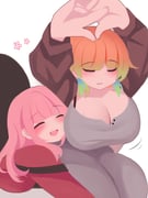 mori_calliope takanashi_kiara (hololive hololive_english) drawn by viqur