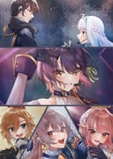 furen_e_lustario kagami_hayato lize_helesta makaino_ririmu uzuki_kou yamagami_karuta (nijisanji) drawn by doidamon