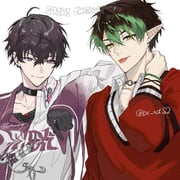 hanabatake_chaika hanabatake_chaika_(8th_costume) saiki_ittetsu saiki_ittetsu_(1st_costume) (nijisanji) drawn by 6tnut9