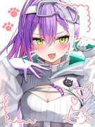 bibi_(tokoyami_towa) tokoyami_towa tokoyami_towa_(cyberpunk) (hololive) drawn by micon