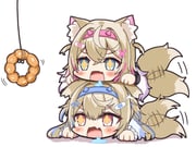 fuwawa_abyssgard fuwawa_abyssgard_(1st_costume) mococo_abyssgard mococo_abyssgard_(1st_costume) (hololive hololive_english) drawn by sabamiso_(tomomon021831)