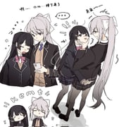higuchi_kaede higuchi_kaede_(1st_costume) tsukino_mito tsukino_mito_(1st_costume) (nijisanji) drawn by sasagawa_yuki