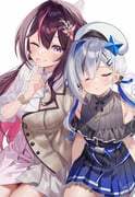 amane_kanata amane_kanata_(work) azki_(4th_costume)_(hololive) azki_(hololive) (hololive) drawn by uekana9