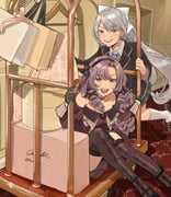 higuchi_kaede higuchi_kaede_(1st_costume) hyakumantenbara_salome hyakumantenbara_salome_(1st_costume) (nijisanji) drawn by koinko_(hunjinwashow)