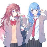 azki_(hololive) hoshimachi_suisei (hololive) drawn by blueiseul