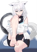 shirakami_fubuki shirakami_fubuki_(1st_costume) (hololive) drawn by isanaisana