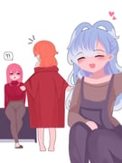 kobo_kanaeru mori_calliope takanashi_kiara (hololive hololive_english hololive_indonesia) drawn by viqur