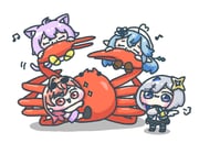 amane_kanata ichijou_ririka nekomata_okayu yukihana_lamy (hololive hololive_dev_is) drawn by isapi_(sslm_pipipi)