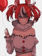 hakos_baelz pennywise (hololive hololive_english it_(stephen_king)) drawn by fatpenguinz