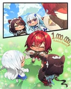 ange_katrina ange_katrina_(1st_costume) inui_toko inui_toko_(1st_costume) lize_helesta lize_helesta_(1st_costume) (nijisanji) drawn by harumina_mau