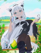 shirakami_fubuki shirakami_fubuki_(street) sukonbu_(shirakami_fubuki) (hololive) drawn by keppii