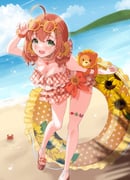 honma_himawari honma_himawari_(13th_costume) kumawari (nijisanji) drawn by haruwo