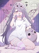 koseki_bijou koseki_bijou_(pebble_pajamas) pebble_(koseki_bijou) (hololive hololive_english) drawn by o-rindou5100